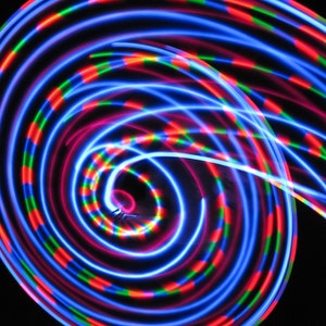 Stella Blue LED hoop!! Rechargeable, Collapsible, Custom Sizes-Kids, Beginner, Polypro, XL options