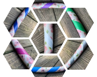 Roze viooltje - hoelahoep met ducttape - beginners-, workout-, intermediair/dans- of kinderformaat