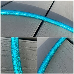 TEAL SEQUINS  Taped Hula Hoop- polypro/hdpe- free shipping