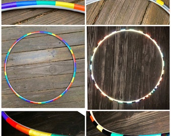 Rainbow- Broken Rainbow Two Sided (coin flip) Reflective Hoop