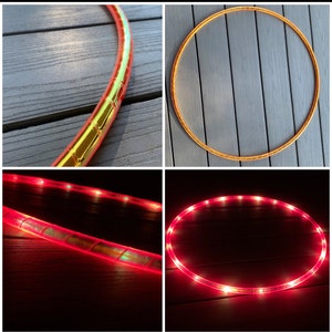 Orange Superfly Sky - TAPED LED Hoop- Day & Night Hoop- Rechargeable, Collapsible, Custom Sizes-Kids, Polypro, XL options - free shipping