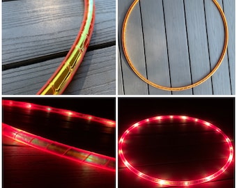 Orange Superfly Sky - TAPED LED Hoop- Day & Night Hoop- Rechargeable, Collapsible, Custom Sizes-Kids, Polypro, XL options - free shipping