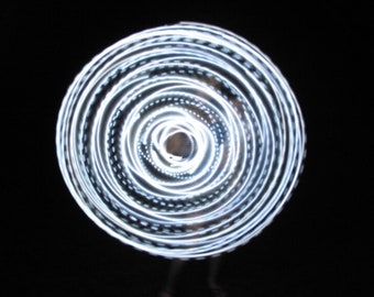Ready to Ship 5/8 HDPE 28” od  - Lazy Lightning LED HOOP- white solid and dotted strobe trail leds