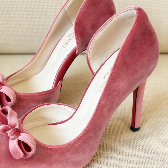green emerald velvet dress Bryant Pink Tuxedo Shoes