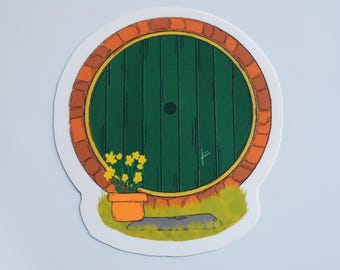 Fantasy Cottage Door Waterproof Vinyl Sticker