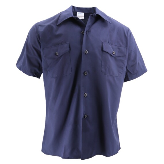United States US Coast Guard Long Sleeve Denim Shirt 100% Cotton Light Blue 