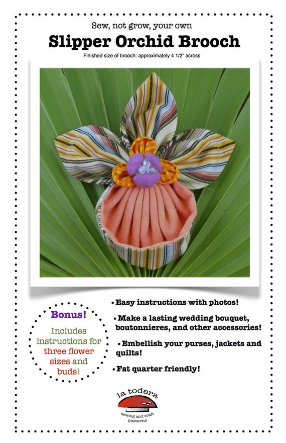 Lady Slipper Fabric Orchid Flower Origami Jack in the Pulpit Orchid Tutorial Fabric Flower Slipper Orchid PDF Pattern Kanzashi Orchid