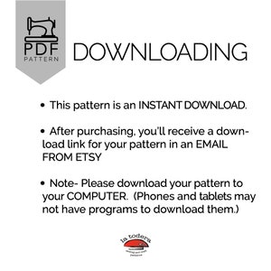 May include: A white circle with a red iron and the text "la todera sewing and craft patterns" in black.