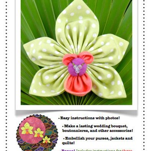 Lady Slipper Fabric Orchid Flower Origami Jack in the Pulpit Orchid Tutorial Fabric Flower Slipper Orchid PDF Pattern Kanzashi Orchid