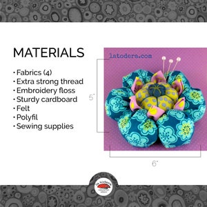 Puffy Flower Pincushion PDF Pattern, Instant Download Sewing Pattern image 4