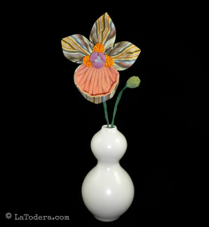 Lady Slipper Fabric Orchid Flower Origami Jack in the Pulpit Orchid Tutorial Fabric Flower Slipper Orchid PDF Pattern Kanzashi Orchid