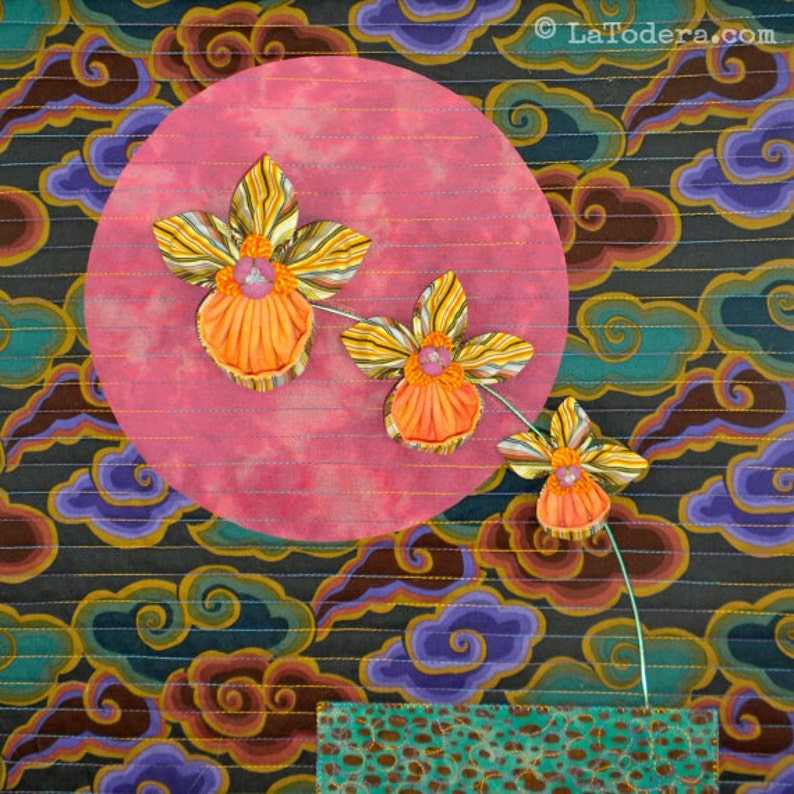 Lady Slipper Fabric Orchid Flower Origami Jack in the Pulpit Orchid Tutorial Fabric Flower Slipper Orchid PDF Pattern Kanzashi Orchid