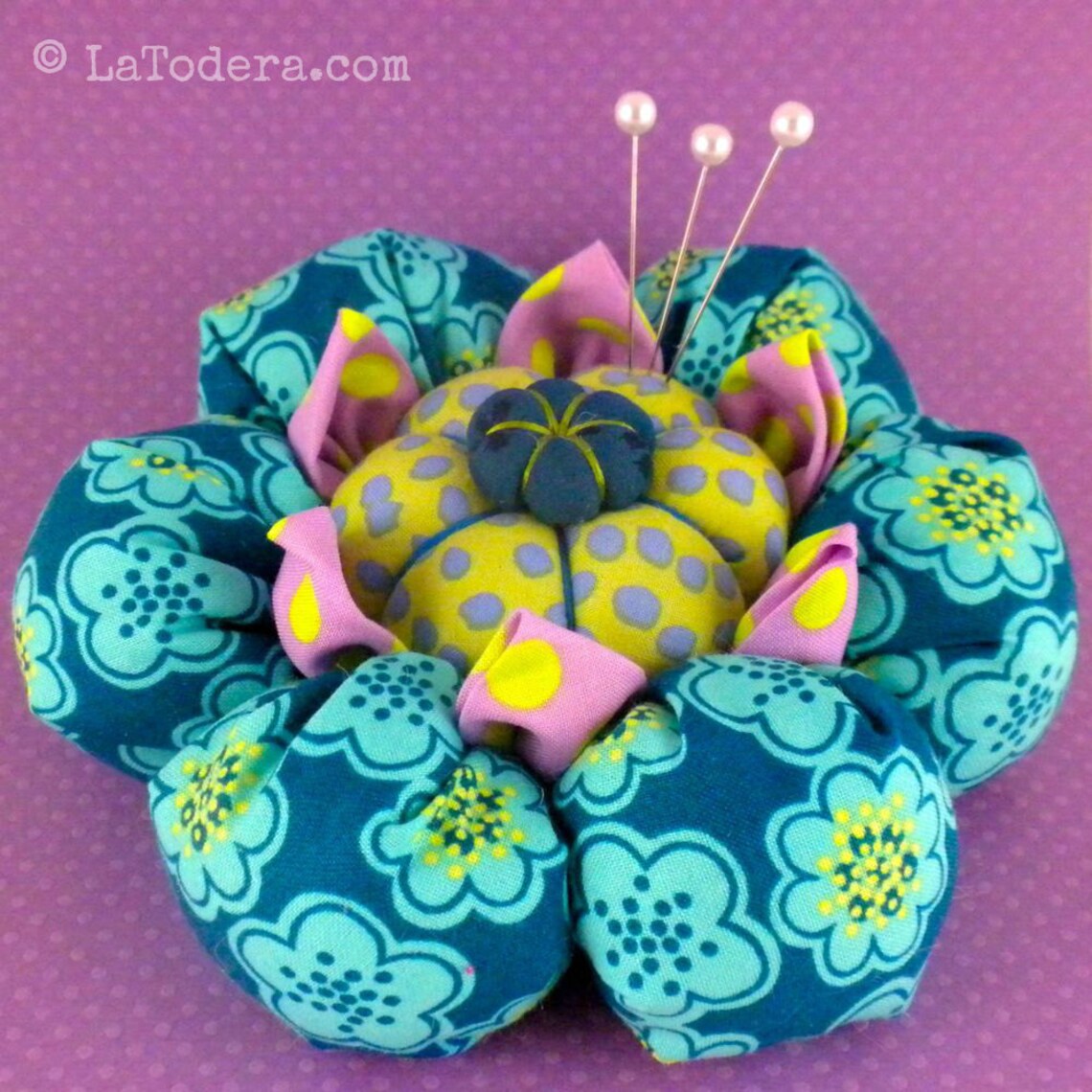Cactus Blossom Pincushion Pattern by La Todera Fabric Flower Etsy