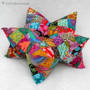 Patchwork Star Pillow PDF Sewing Pattern, with Bonus Patchwork Star Pin Cushion Pattern, Instant Download
