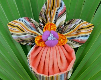 Slipper Orchid Fabric Flower PDF Pattern, Jack in the Pulpit, Lady Slipper Fabric Orchid, Orchid Tutorial, Kanzashi Orchid, Flower Origami