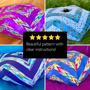 Chevron Pillow Pattern, Quilted Cushion Pattern, Zigzag Pillow Pattern, Patchwork Pillow Pattern, Zig Zag Pillow, 3D Cushion, Kaffe Fassett image 4