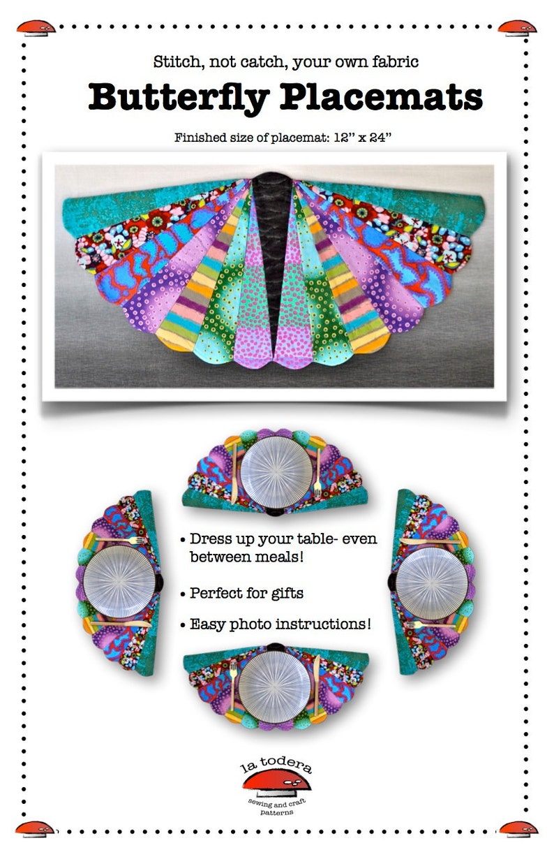 Butterfly Placemat Pattern Quilted Butterfly Placemat Etsy