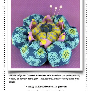 Puffy Flower Pincushion PDF Pattern, Instant Download Sewing Pattern image 7