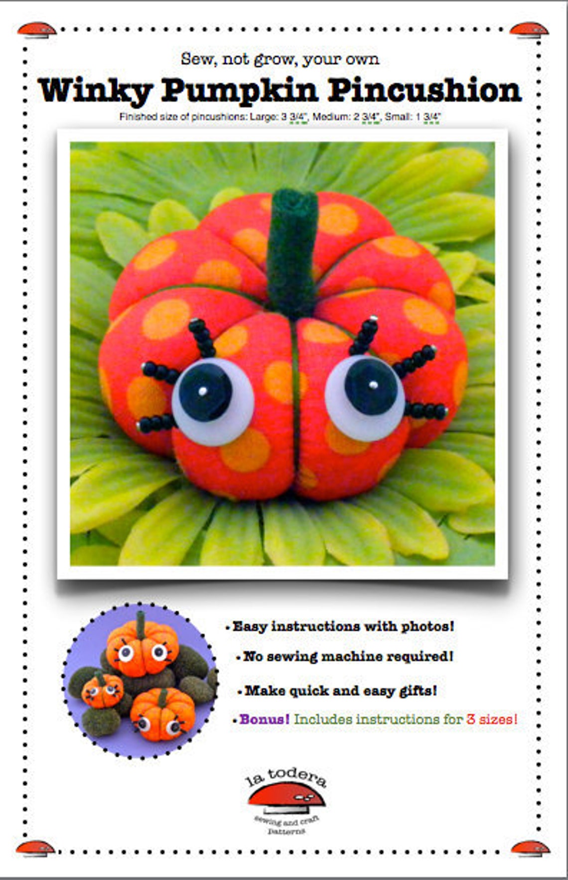 Pumpkin Pincushion Pattern Fabric Pumpkin Tutorial Halloween