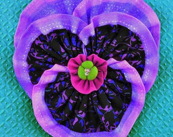 Pansy Fabric Flower Brooch PDF Pattern