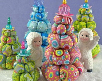 Christmas Tree Pincushion Sewing Pattern PDF, Instant Download, DIY Pincushions Tutorial, Puffy Trees Fabric Christmas Ornament Pattern