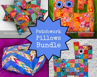 Patchwork Pillows PDF Sewing Pattern Bundle