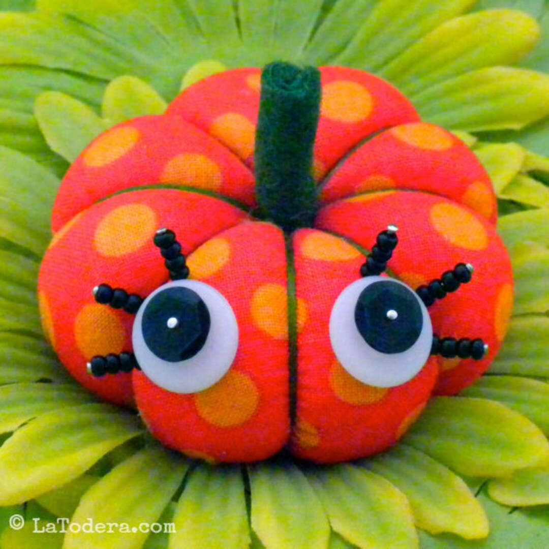 Pumpkin Pincushion Pattern Fabric Pumpkin Tutorial Halloween Etsy