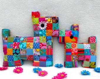 Dog Pillow Tutorial Patchwork Dog and Puppy Pattern PDF Sewing Pattern, Childrens Soft Toy, Flatty Dog Mama and Baby