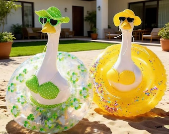 Porch Goose Summer Outfit: Waterproof Raincoat, Bikini Set, Yard Decor Clothes