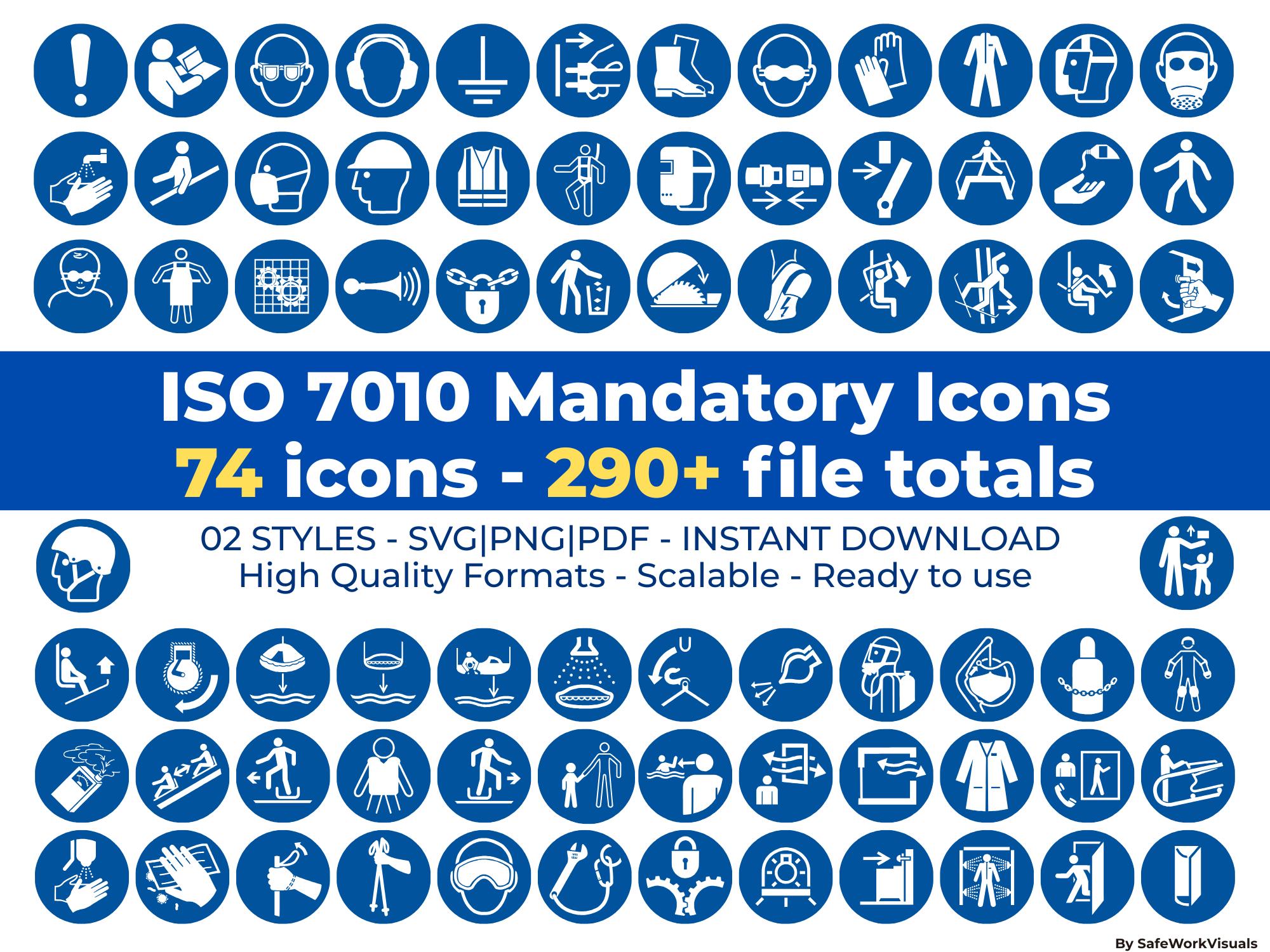 Iso Scope Icon ISO 7010 Mandatory Safety Icons | Blue Command Symbols (290+ Files ...