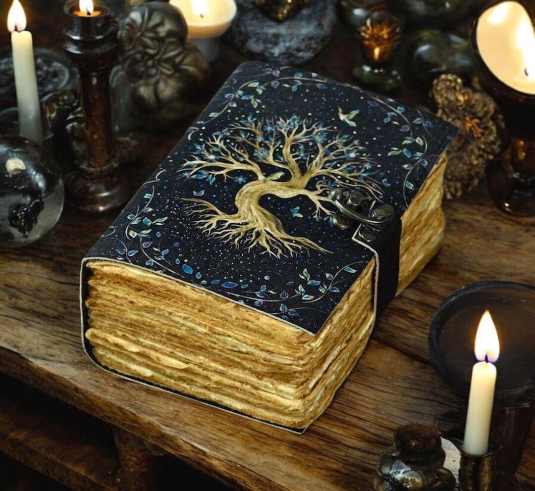Tree of Life Leather Journal: Handmade Spell Book, Vintage Grimoire - Etsy