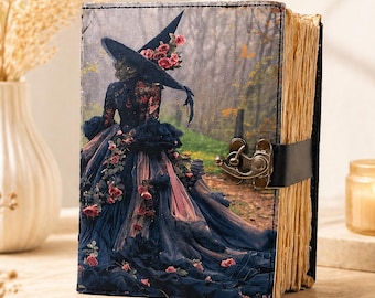 Handmade Leather Grimoire Journal | Vintage Witchy Book of Shadows | Gothic Spell Notebook | Personalized Leather Diary | Gift for Her