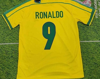 Brazil 1998 Ronaldo #9 R9 Home Retro Jersey