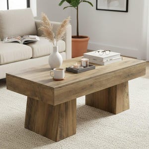 Vintage Wood Coffee Table, Rustic Farmhouse Center Table, Modern Living Room Base