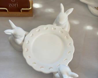 Plateau de table de Pâques avec des lapins | Décoration printanière pour centre de table