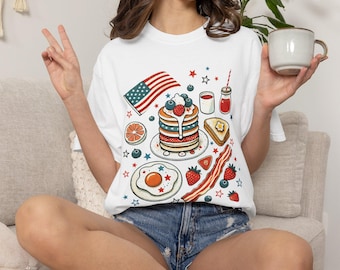 Patriotic Freedom T-Shirt, Summer BBQ Apparel, Independence Day Gift, Unisex Casual Tee, Festive Holiday Shirt