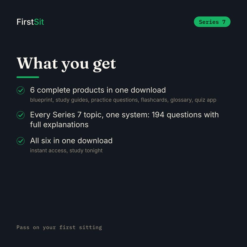 Series 7 exam prep bundle: what you get, all 6 products in one instant download