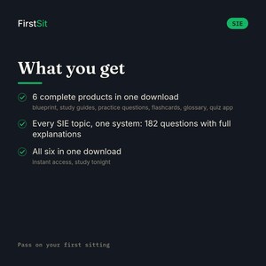 SIE exam prep bundle: what you get, all 6 products in one instant download