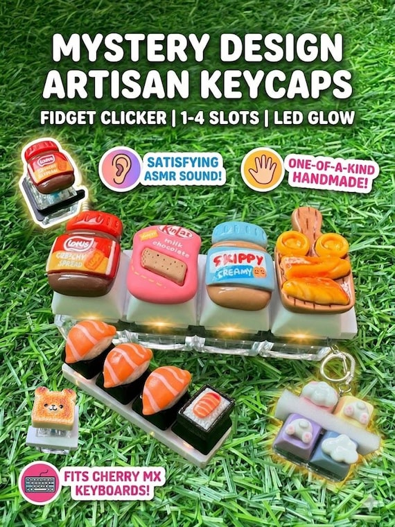 Artisan Keycap Fidget Clicker | Cherry MX Compatible, LED Glow