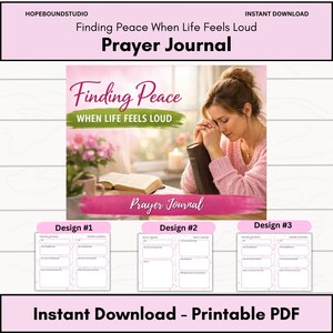 Finding Peace Prayer Journal | Christian women | Printable Bible Study Templates (PDF Download)
