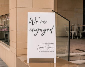 Editable Engagement Party Welcome Sign Template, Minimalist Wedding Decor (Digital Download)