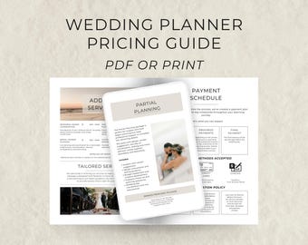Boho Wedding Planner Pricing Guide Template | Editable Canva Price List | Instant Download PDF | Wedding Business Template