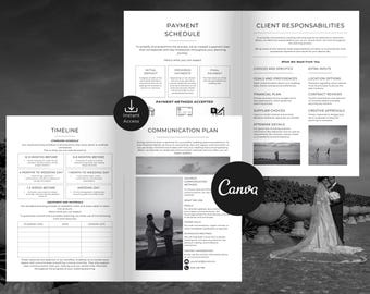 Luxury Wedding Planner Onboarding Guide Canva Template, Client Welcome Book