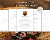 Wedding Coordinator Questionnaire Template, Editable Canva, Client Intake Form, Event Coordinator Business Template, Day of Coordinator