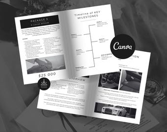 Luxury Wedding Planner Proposal Template, Editable Canva, Client Event Proposal for Wedding Planning Business