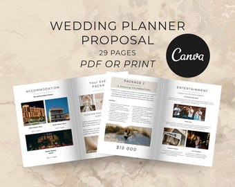 Modern Wedding Planner Proposal Template | Canva Event Client Welcome Guide (Digital Download)