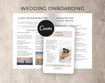 Onboarding Client Welcome Packet | Wedding Planner Canva Template | Client Experience Guide