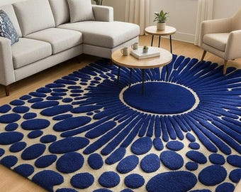 Alfombra moderna retro a cuadros tejida a mano – Alfombra de lana rosa con diseño de tablero de ajedrez ondulado.