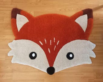 Hand Tufted Fox Rug | Playful Kids Nursery Room Decor