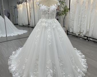sachin and babi light blue dress Elegant A-Line Wedding Dresses for Women Backless Lace Appliques Beade –  Bridetobe.it main image 0